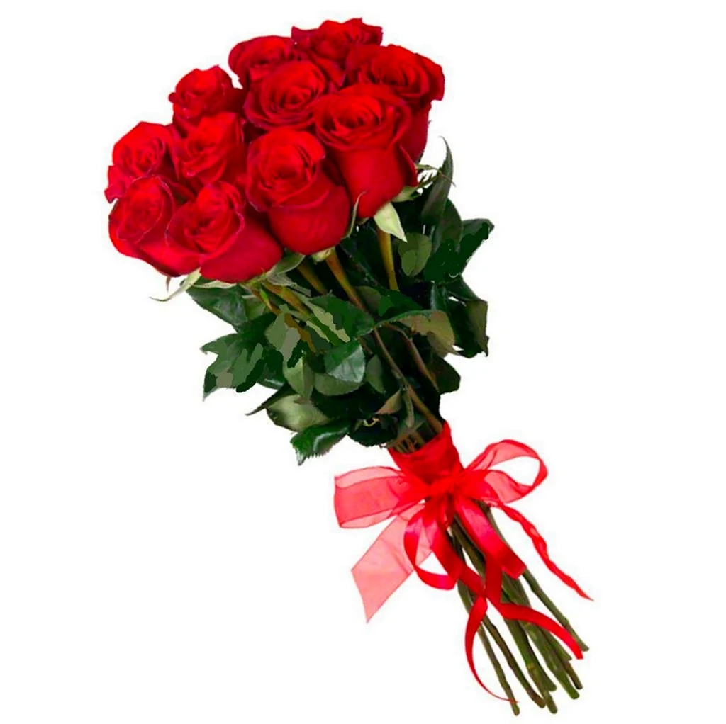 Букет из красных роз Фридом - 15 цветков