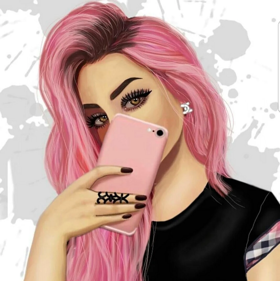 Девушка с розовым айфоном