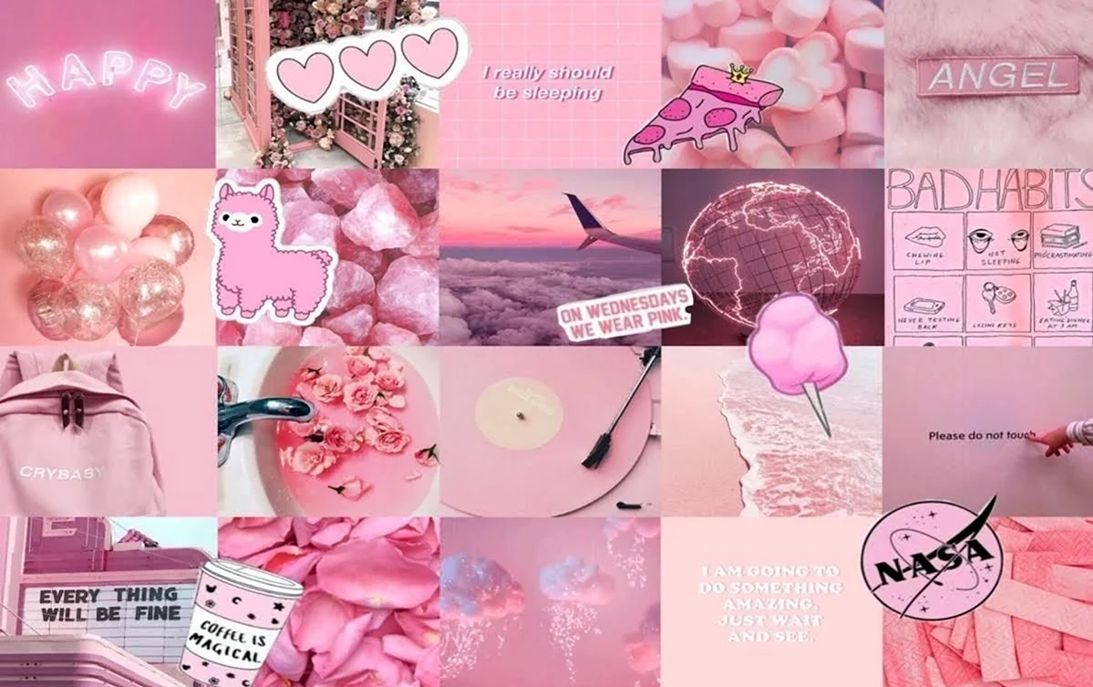 Эстетика розового цвета коллаж