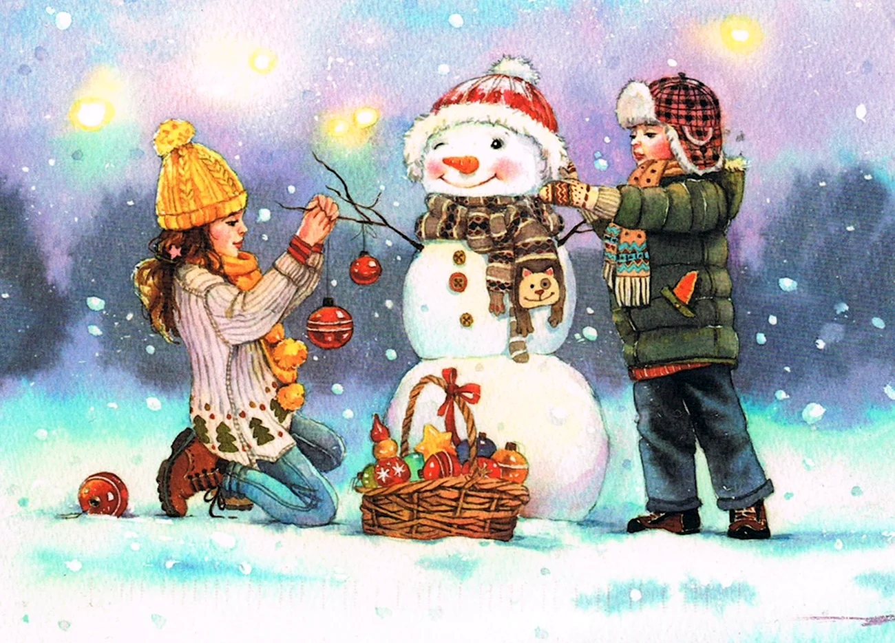 Иллюстратор Евгения Чистотина зима