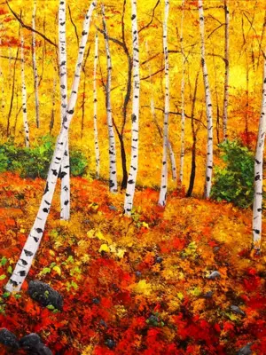 Картина осенний лес