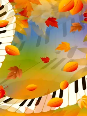 Осенний фон с нотами