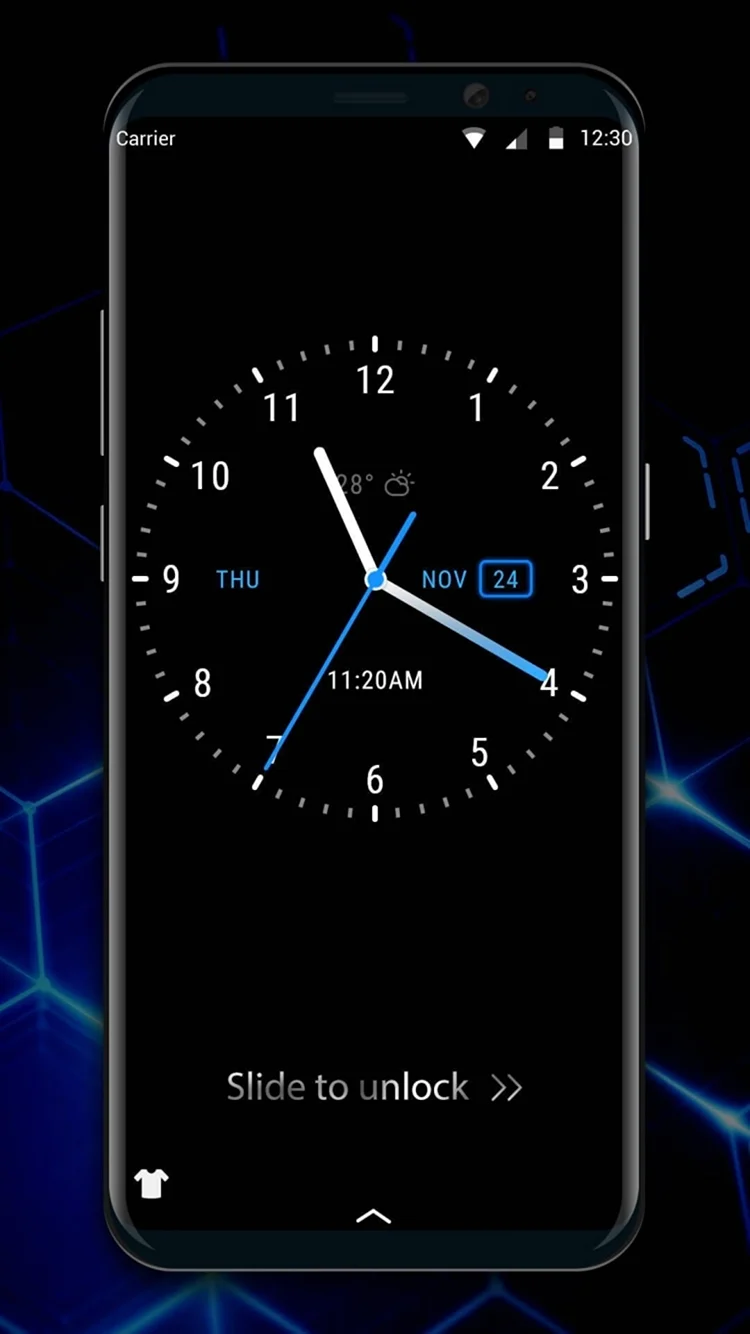 Экран смартфона с часами