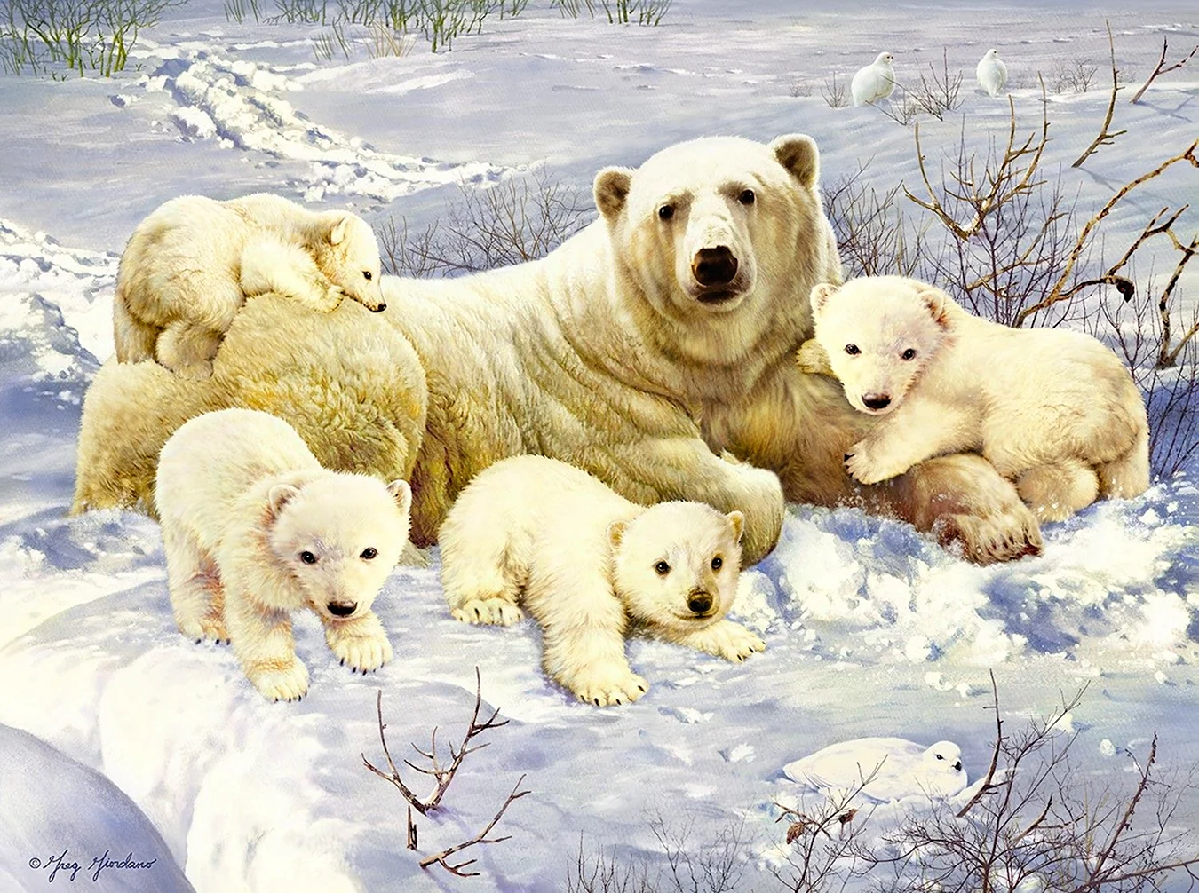 Картина медвежья семья Ушакова