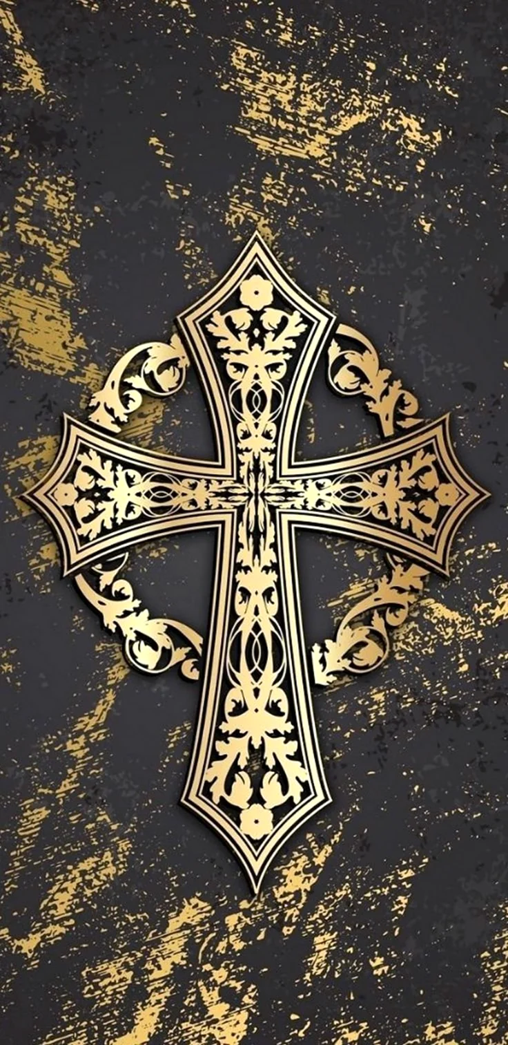 Православный крест на темном фоне