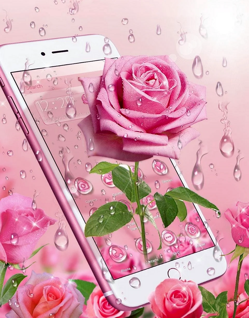 Розовые темы для телефона андроид
