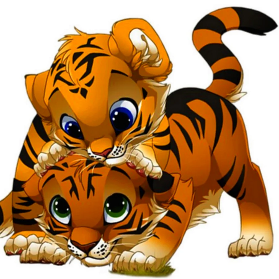 Тигр тигрица и Тигренок для детей