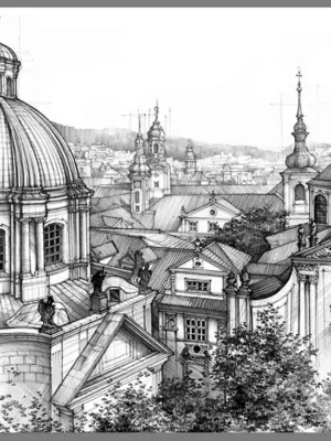 Архитектурные зарисовки Прага