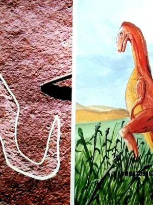 Наскальные изображения динозавров