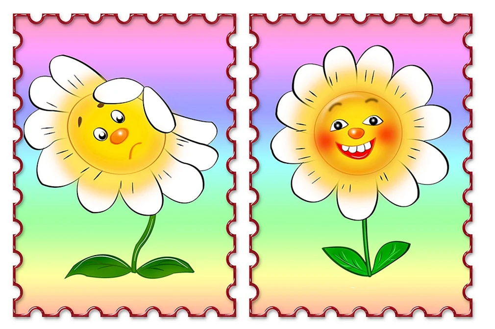 Цветочки с эмоциями для детей