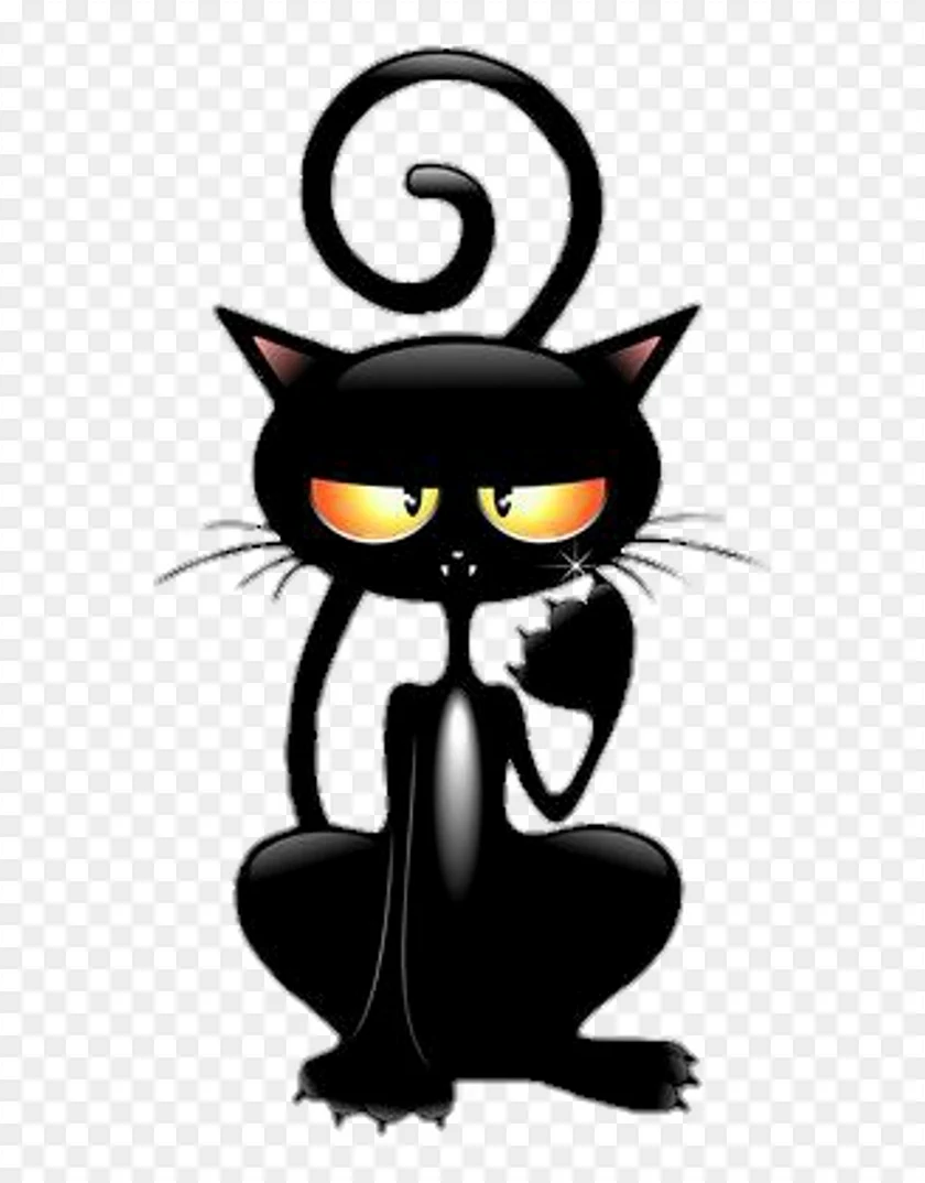 Черный кот мультяшный