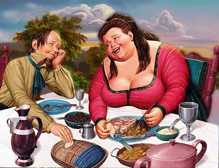 Карикатуры на толстых женщин смешные
