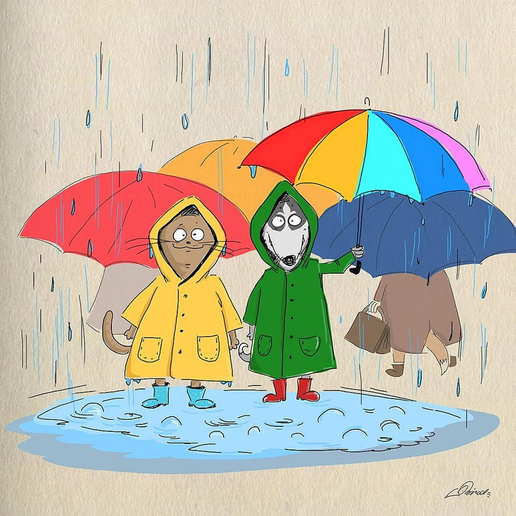 Картина веселый дождь