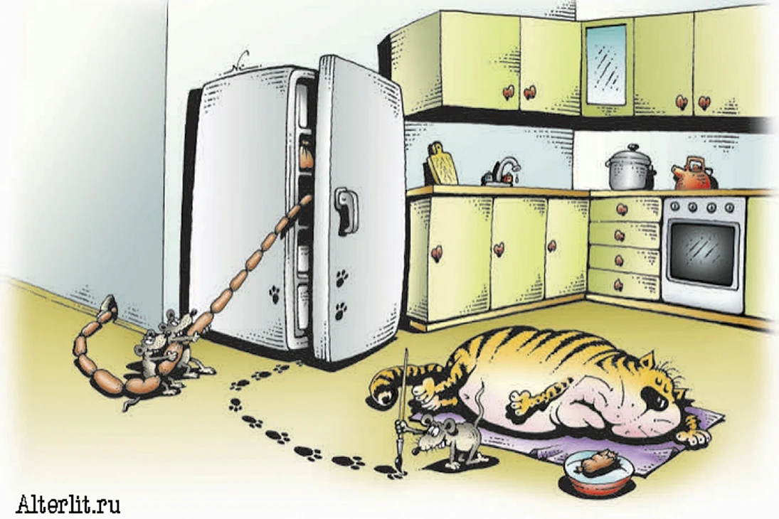Холодильник карикатура