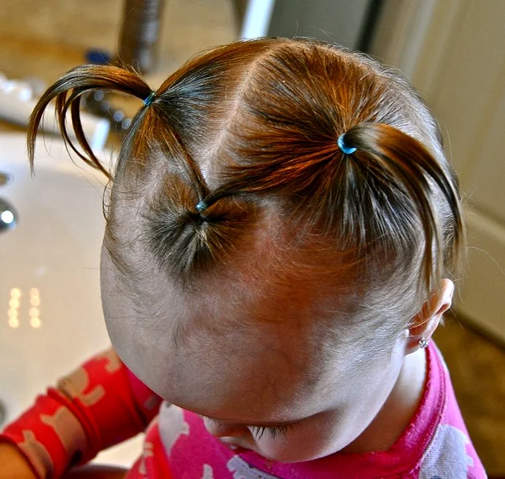 Хвостики на короткие волосы ребенку