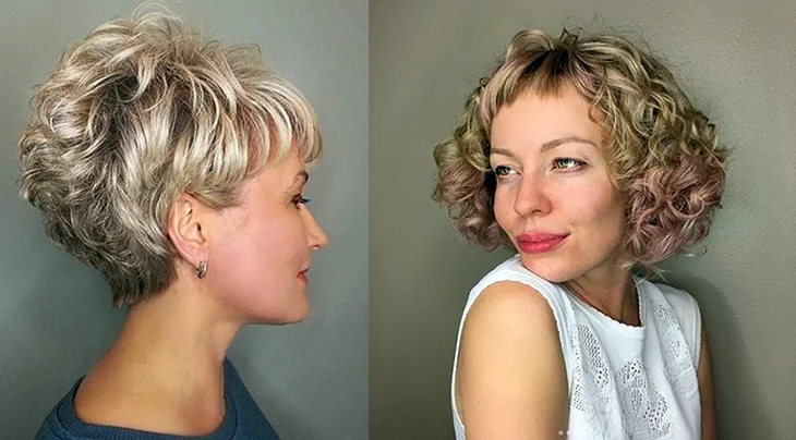 Короткие стрижки женские 2021 на волнистые волосы