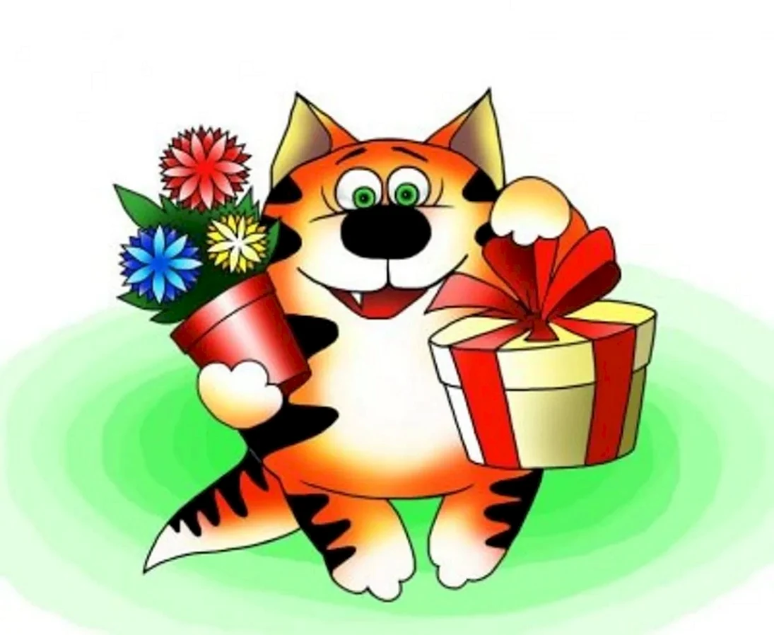 Кот дарит подарок