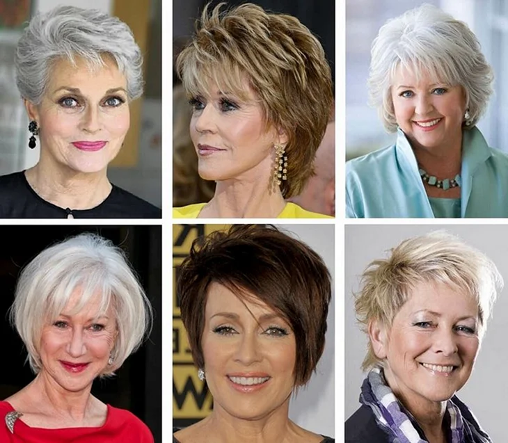 Красивые стрижки на средние волосы для женщин 60 лет