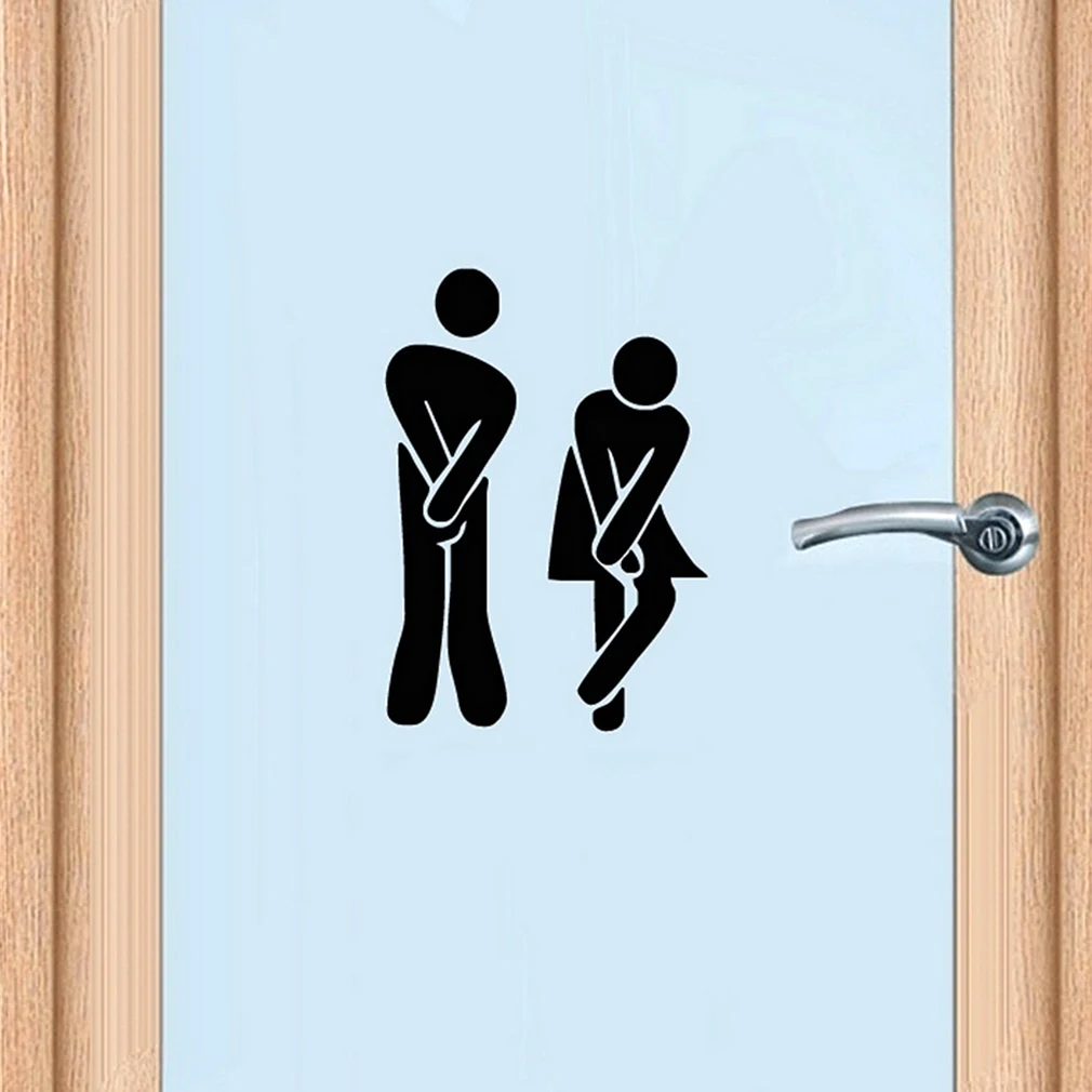 Наклейка на дверь туалета