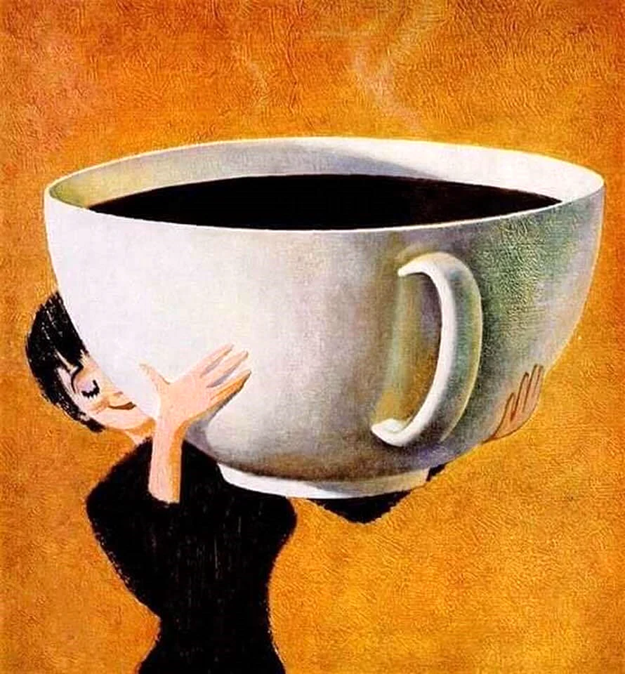 Смешная чашка кофе