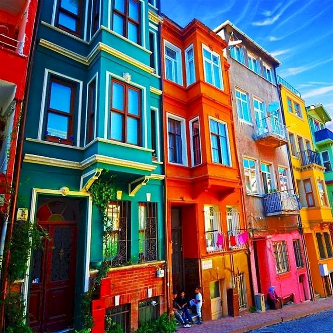 Стамбул Балат цветные домики