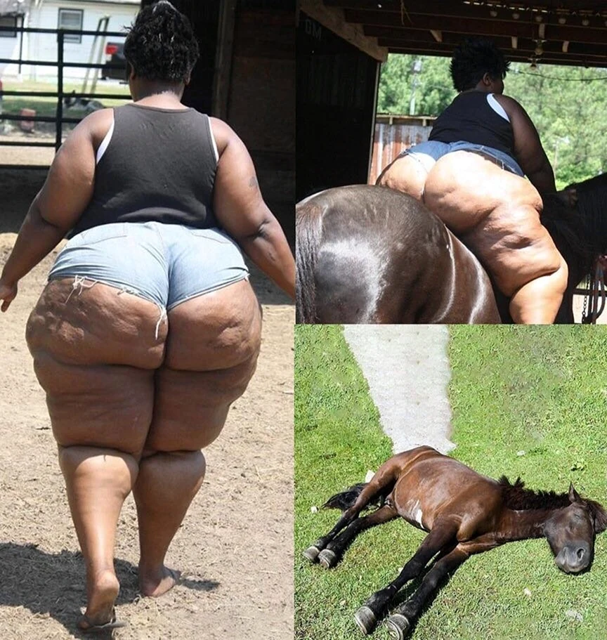 Толстая тетка на лошади